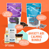 Anxiety aid calming bundle with turkey berry thins blueberry cookies serenity spray and hemp peanut butter for dogs